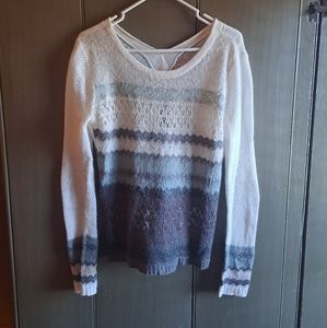 Hinge green and white lightweight sweater. Size medium.